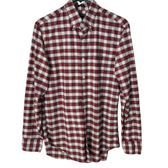 J. Crew Men’s Size Small Slim Flex Oxford Blue Red White Black Button Up Shirt - Picture 1 of 5